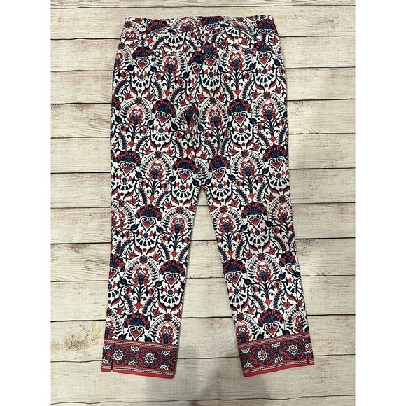 Ann Taylor LOFT Floral Mosaic Riviera Pants In Marisa Fit Cotton Blend Size 4 - Picture 3 of 8